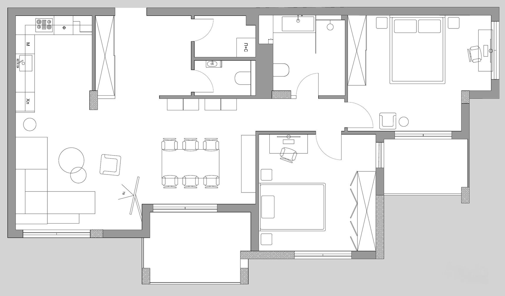 Plan de l’appartement à Simeonovo.