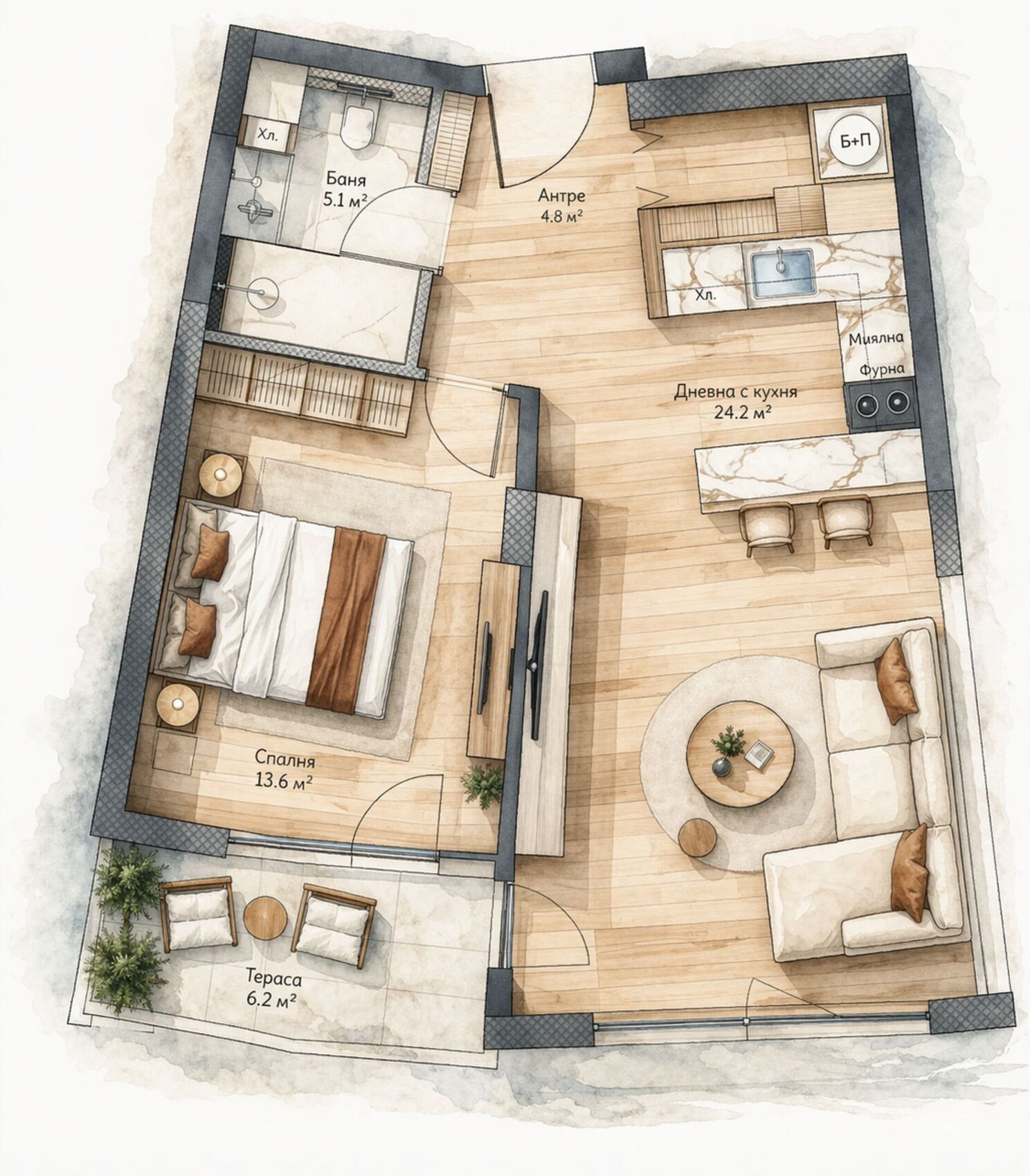 Plan de l’appartement.