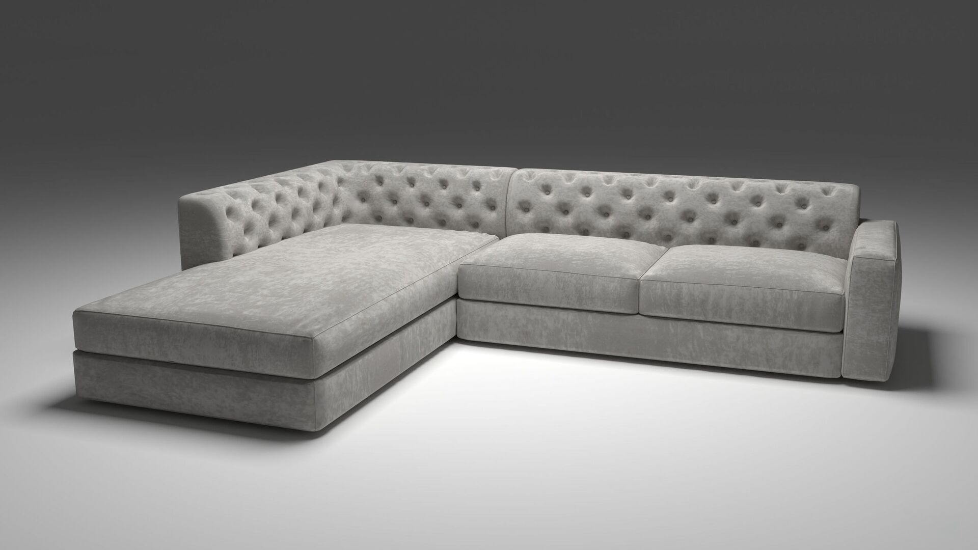 Canapé d'angle Laguna Sofa en velours blanc
